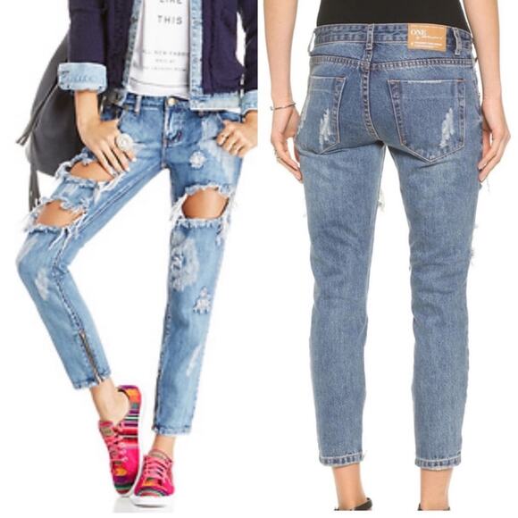 One Teaspoon Trashed Free-birds Denim Jeans Size 25 - Picture 14 of 14